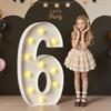4FT Marquee Light Up Numbers, Large Marquee Numbers for 6th 16th 60th Birthday Decorations, Giant Light Up Numbers for Party Anniversary, Marquee Letters, Pre-Cut DIY Mosaic Numbers for Balloons 6 view 1