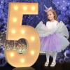 4FT Light Up Numbers, Large Marquee Numbers for 5th 15th 50th Birthday Decorations, Giant Light Up Numbers for Party Anniversary, Marquee Letters, Pre-Cut DIY Mosaic Numbers for Balloons 5 view 1