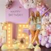4FT Light Up Numbers, Large Marquee Numbers for 5th 15th 50th Birthday Decorations, Giant Light Up Numbers for Party Anniversary, Marquee Letters, Pre-Cut DIY Mosaic Numbers for Balloons 5 view 2