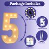 4FT Light Up Numbers, Large Marquee Numbers for 5th 15th 50th Birthday Decorations, Giant Light Up Numbers for Party Anniversary, Marquee Letters, Pre-Cut DIY Mosaic Numbers for Balloons 5 view 4