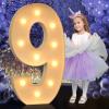4FT Light Up Numbers, Large Marquee Numbers for 9th 19th 49th Birthday Decorations, Giant Light Up Numbers for Party Anniversary, Marquee Letters, Pre-Cut DIY Mosaic Numbers for Balloons 9 view 1