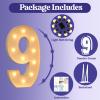 4FT Light Up Numbers, Large Marquee Numbers for 9th 19th 49th Birthday Decorations, Giant Light Up Numbers for Party Anniversary, Marquee Letters, Pre-Cut DIY Mosaic Numbers for Balloons 9 view 4