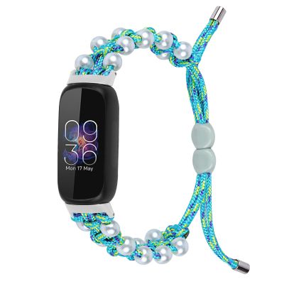 BabyValley Band Compatible with Fitbit Luxe Bands for Women Men, Adjustable Nylon Handcrafted Braided Fitbit Luxe Band, Replacement Bracelet Strap Accessory with Drawstring Clasp (blue)