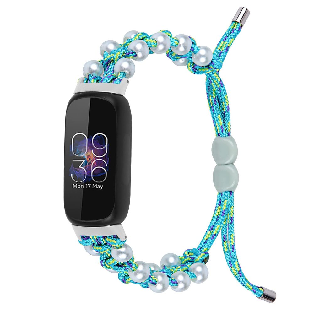 BabyValley Band Compatible with Fitbit Luxe Bands for Women Men, Adjustable Nylon Handcrafted Braided Fitbit Luxe Band, Replacement Bracelet Strap Accessory with Drawstring Clasp (blue)
