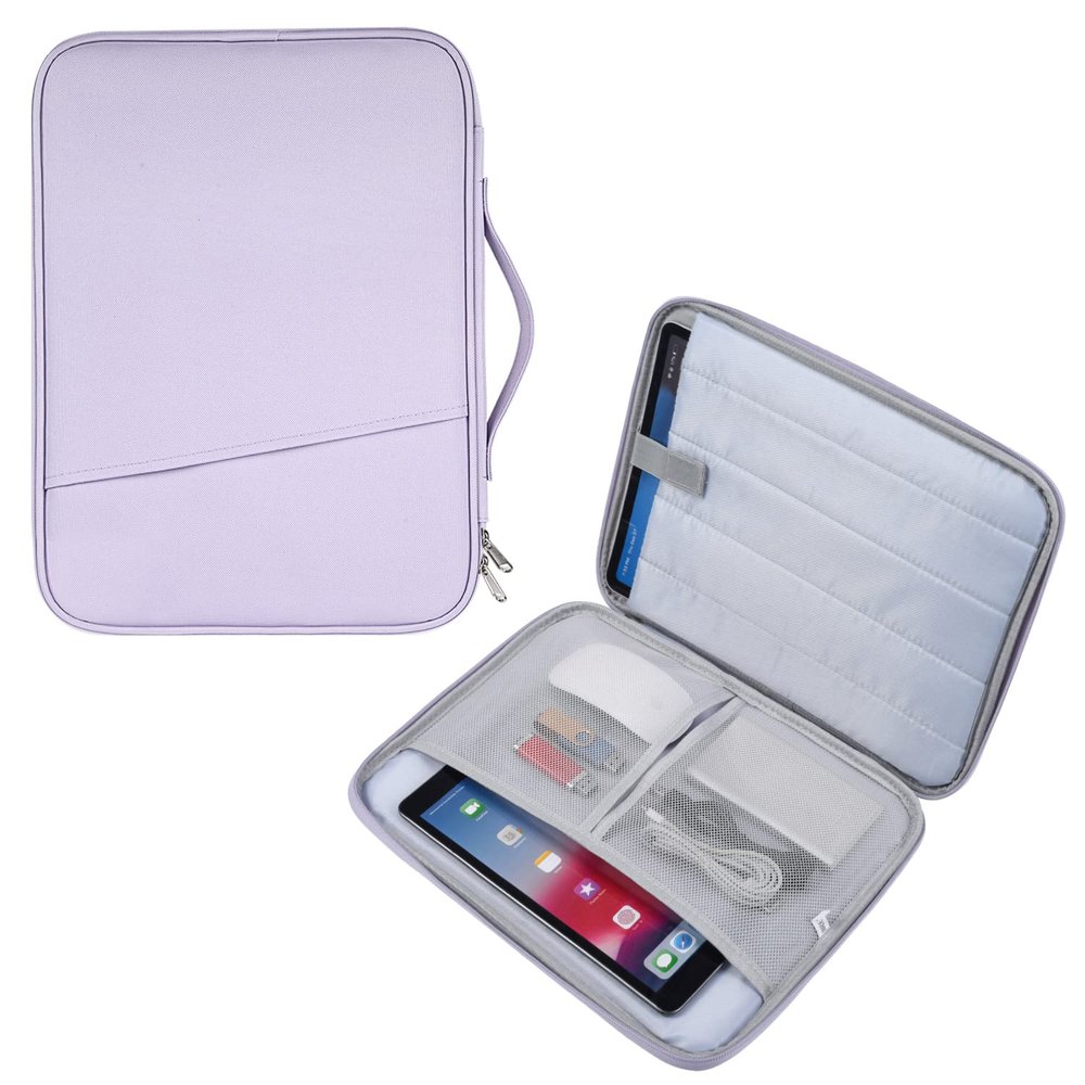 12.9 Inch Tablet Sleeve for Samsung Galaxy Tab S10+ Plus/S9+ S8+/S7+ Plus/S7 FE,iPad Pro M5 M4 13 2025/Air M2 13/Pro 12.9, 12.4" Microsoft Surface Laptop Go 2/11 Snapdragon/10/9/8 Carrying Bag-Purple