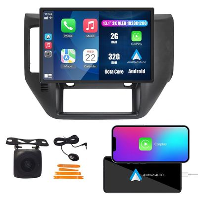Wostoke Car CarPlay Android Auto Navigation Stereo GPS Radio Reverse Camera Display 13.1" QLED Touchscreen Headunit Tablet Pad Media Player for Nissan Patrol 2004-2012, if Applicable Octa Core 2G+32G