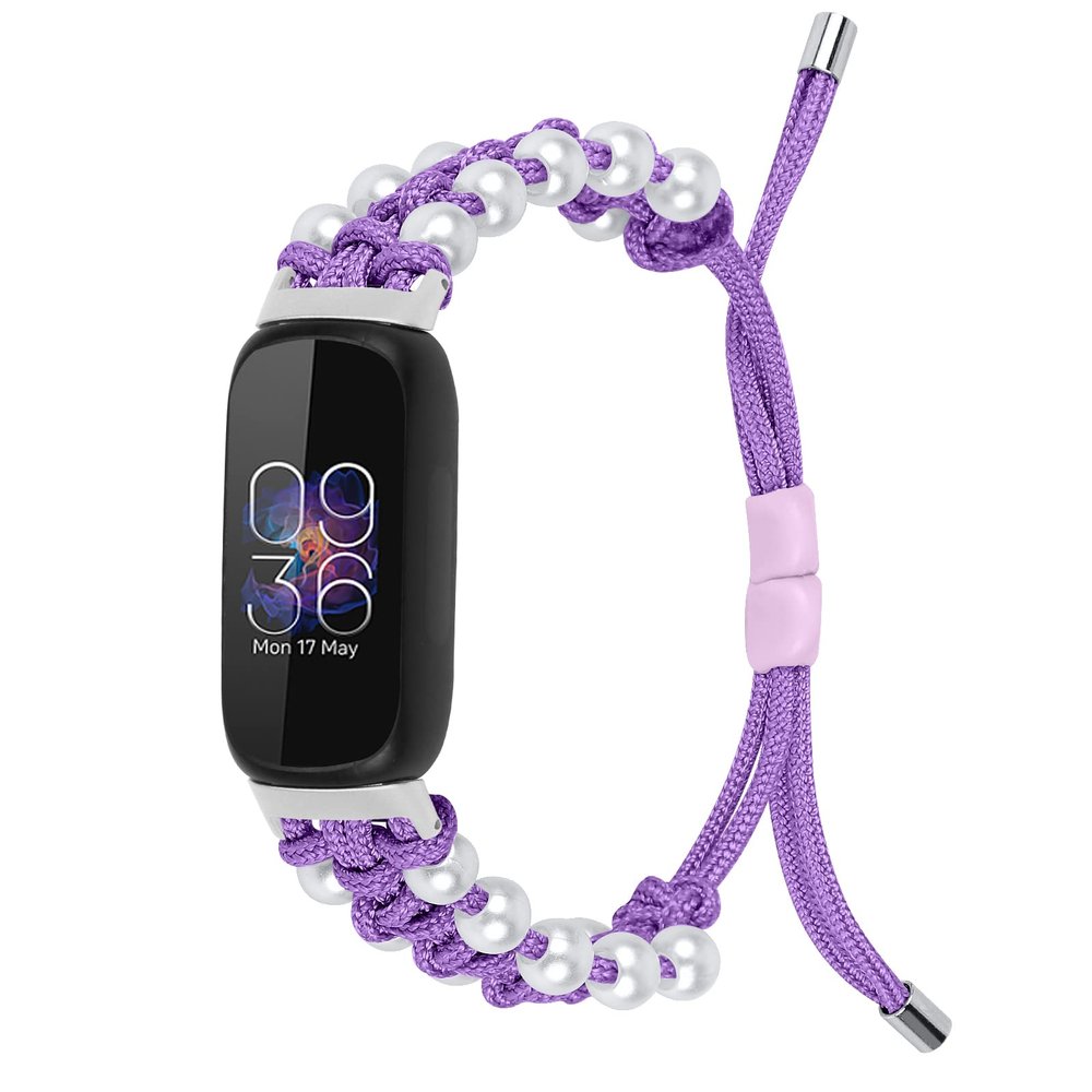 BabyValley Band Compatible with Fitbit Luxe Bands for Women Men, Adjustable Nylon Handcrafted Braided Fitbit Luxe Band, Replacement Bracelet Strap Accessory with Drawstring Clasp (purple)
