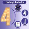 4FT Marquee Light Up Numbers, Large Marquee Numbers for 4th 14th 40th Birthday Decorations, Giant Light Up Numbers for Party Anniversary, Marquee Letters, Pre-Cut DIY Mosaic Numbers for Balloons 4 view 4