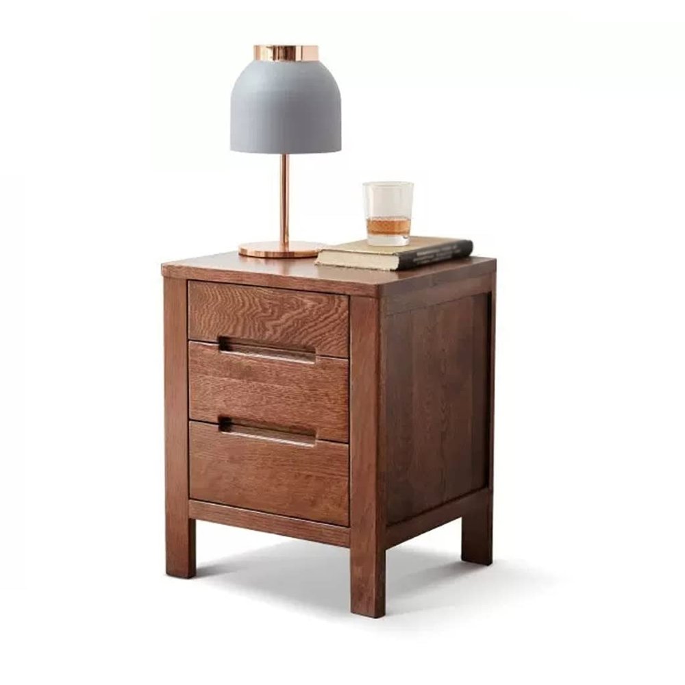 BONAD Bedside Cabinets Indoor Square Bedside Table Bedroom with Three-Tier Drawer Bedside Table Locker Living Room Coffee Table Side Table Nightstand (Color : B, Size : 40 * 35 * 50cm)