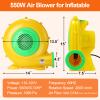 Bounce House Blower, 550W/0.73HP Commercial Air Blower with Double-Sided Fan Blade Design, Strong Wind and Great Heat Dissipation Properties for Bouncy Castle, Jump Slides, Arch, Inflatables view 2