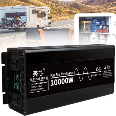 Power Inverter 10000w Pure Sine Wave Inverter Dc 24v 48v to Ac 220v Converter Transformer Car Inverter with LCD Display and Ac Outlets for Home Car,10000W-48Vto220V