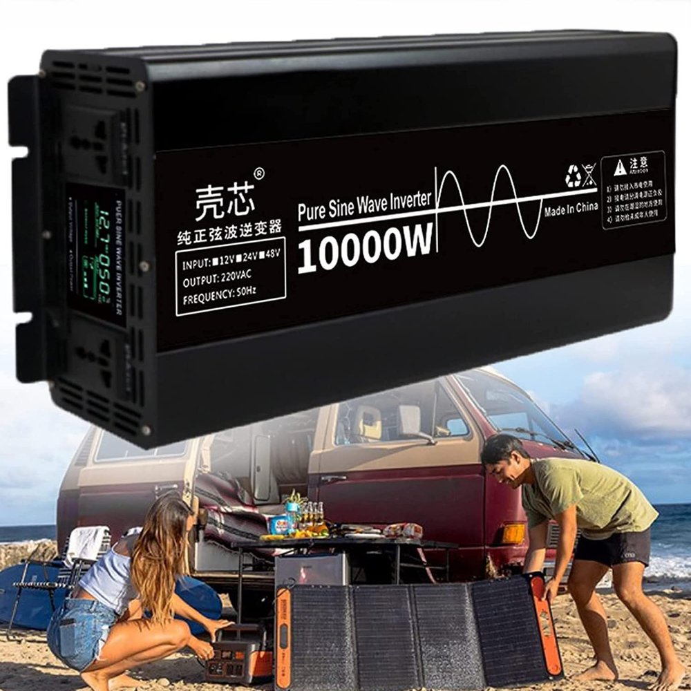 10000w Pure Sine Wave Inverter,Power Inverter Pure Sine Wave, 24v/48v Dc to Ac 220v Converter with LCD Display for Rv Car Boat Home Truck,10000W-24Vto220V