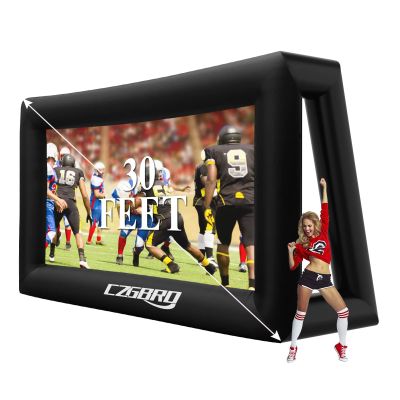 30FT Inflatable Projector Movie Screen for Outdoor, One-Piece Design Front/Rear Projection Mega Theater Outdoor Portable Blow Up Projector Screen with Air Blower for Family Movie Nights
