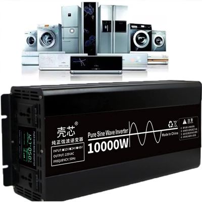 10000w Pure Sine Wave Inverter Heavy Duty Power Inverter, Dc 24v 48v to Ac 220v Car Converter with LCD Display, Ac Outlets, for Motorhomes, Truck, Boat, Camping,10000W-24Vto220V