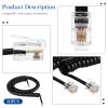 Kanayu 20 Pack Black Phone Handset Cord 12ft Telephone Cord for Landline Coiled Phone Wire Bulk for Use with All Landline Telephone Line Replacement Cable Accessory view 3