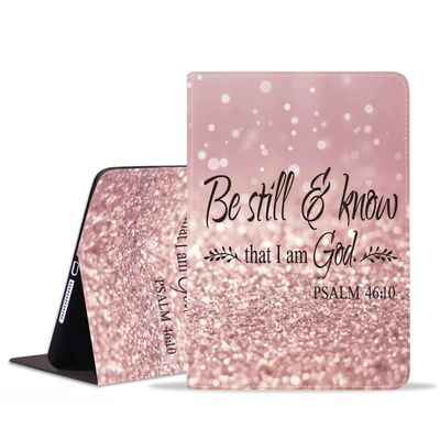 FVAENDHIO Case for Samsung Galaxy Tab A8 10.5 Inch 2022 Model (SM-X200/X205/X207), Protective Leather Case, Adjustable Stand Auto Wake/Sleep Smart Case - Bible Verses Psalm 46:10