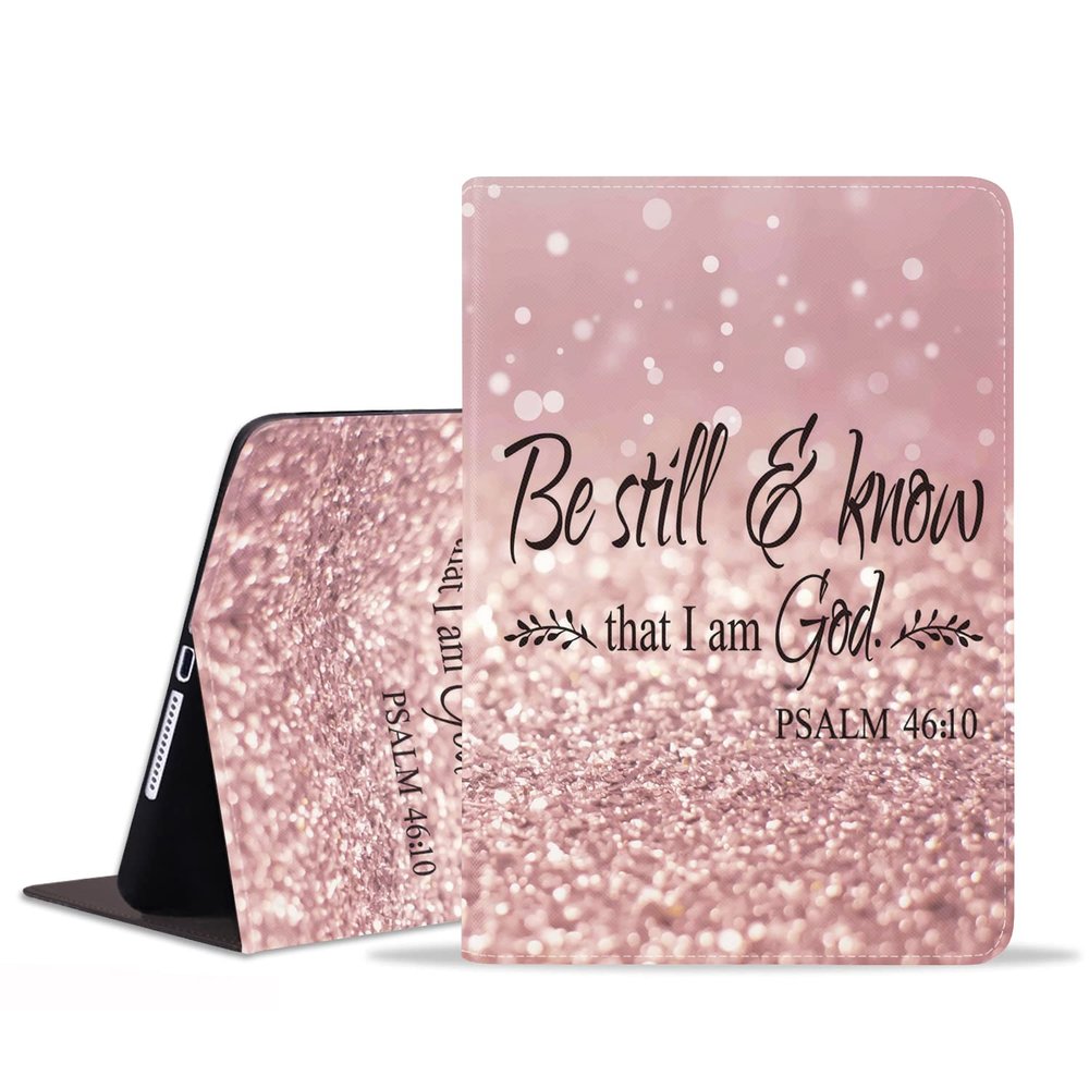FVAENDHIO Case for Samsung Galaxy Tab A8 10.5 Inch 2022 Model (SM-X200/X205/X207), Protective Leather Case, Adjustable Stand Auto Wake/Sleep Smart Case - Bible Verses Psalm 46:10