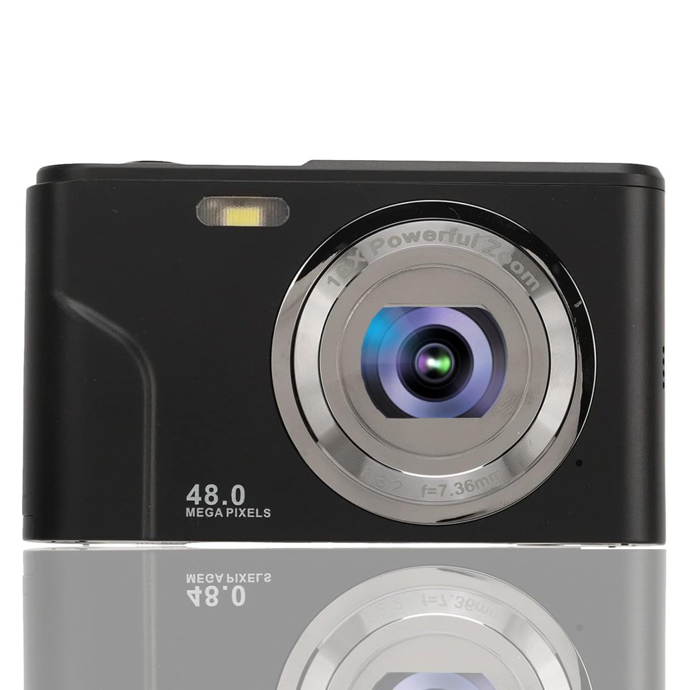 GOWENIC Digital Camera, 48MP & 1080P, 2.4 Inch Display, 16X Digital Zoom, Black