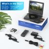 9.5" Portable DVD Player with 7.5" Swivel Display Screen, 5-Hour Built-in Rechargeable Battery, Car DVD Player,Supports SD Card/USB/CD/DVD and Multiple Disc Formats, High Volume Speaker view 3