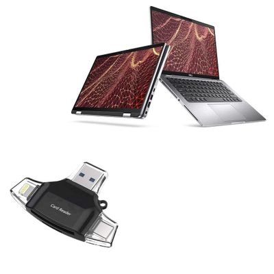 BoxWave Smart Gadget Compatible with Dell Latitude 7420 2-in-1 - AllReader SD Card Reader, microSD Card Reader SD Compact USB - Jet Black