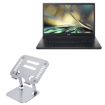 BoxWave Stand and Mount Compatible with Acer Aspire 7 (A715-51G) - Executive VersaView Laptop Stand, Ergonomic Adjustable Viewing Angle Metallic Riser - Metallic Silver