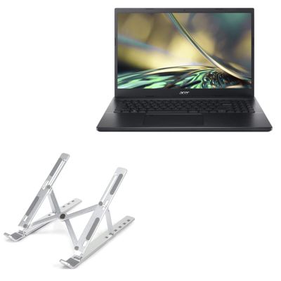 BoxWave Stand and Mount Compatible with Acer Aspire 7 (A715-51G) - Compact QuickSwitch Stand, Portable Multi Angle Viewing Foldable Riser - Metallic Silver