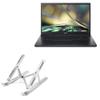 BoxWave Stand and Mount Compatible with Acer Aspire 7 (A715-51G) - Compact QuickSwitch Stand, Portable Multi Angle Viewing Foldable Riser - Metallic Silver view 1