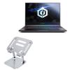 BoxWave Stand and Mount Compatible with CyberPowerPC Tracer VI Edge Pro - Executive VersaView Laptop Stand, Ergonomic Adjustable Viewing Angle Metallic Riser - Metallic Silver view 1