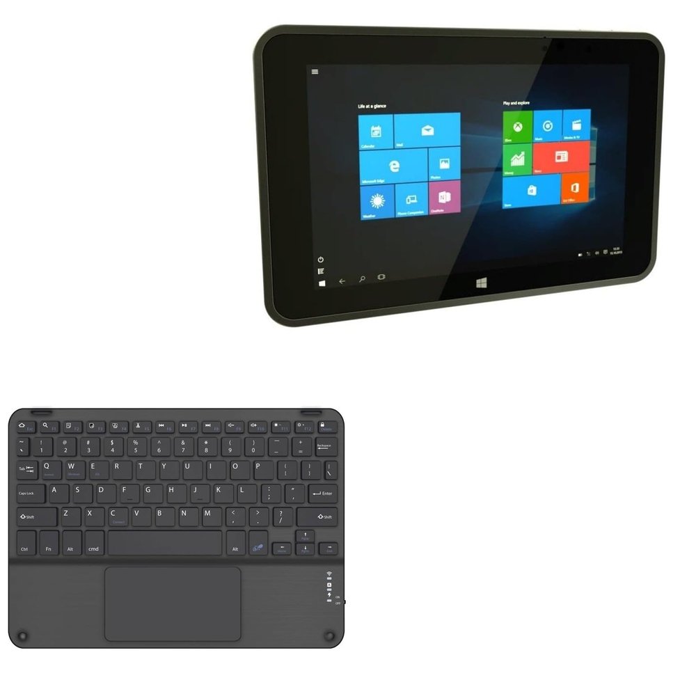 BoxWave Keyboard Compatible with NCR Tablet 7779 (8.4 in) - SlimKeys Bluetooth Keyboard with Trackpad, Portable Slim TouchPad - Jet Black