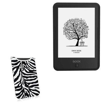 BoxWave Case Compatible with Onyx Boox Darwin 9 - Zebra Plush SlipSuit, Animal Print Padded Soft Sleeve