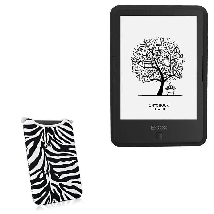 BoxWave Case Compatible with Onyx Boox Darwin 9 - Zebra Plush SlipSuit, Animal Print Padded Soft Sleeve