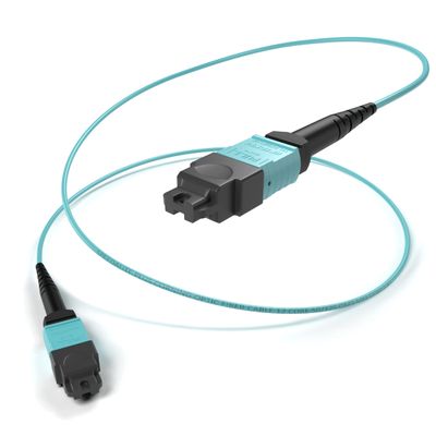 7 Meter OM3 12-Fiber MTP Female to MTP Female Trunk Cable, 100Gig, OFNP Plenum Rated, Type B Polarity, Corning Glass, High-Density Backbone Fiber for Data Center, SAN, Telecom, Rack Systems