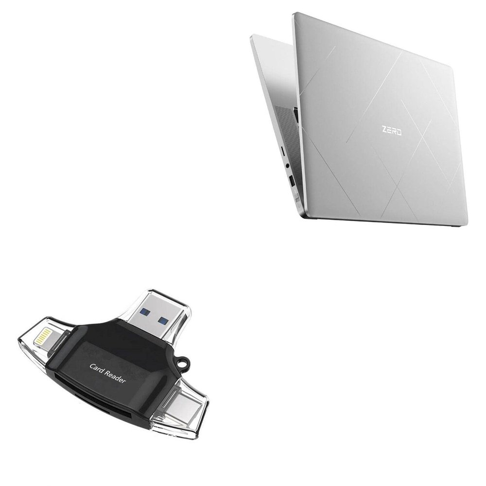 BoxWave Smart Gadget Compatible with Infinix Zero Book Ultra - AllReader SD Card Reader, microSD Card Reader SD Compact USB - Jet Black