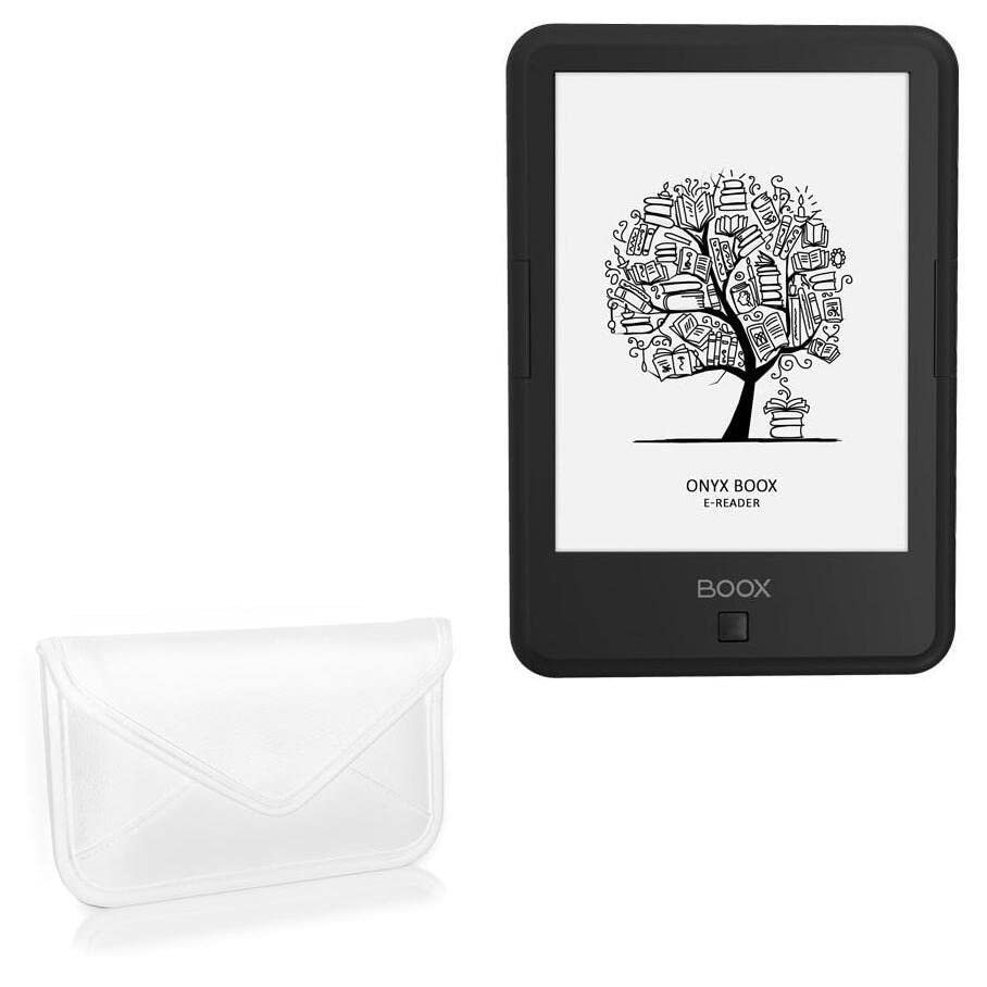 BoxWave Case Compatible with Onyx Boox Darwin 9 - Elite Leather Messenger Pouch, Synthetic Leather Cover Case Envelope Design - Ivory White