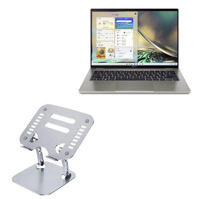 BoxWave Stand and Mount Compatible with Acer Spin 5 (SP514-51) - Executive VersaView Laptop Stand, Ergonomic Adjustable Viewing Angle Metallic Riser - Metallic Silver