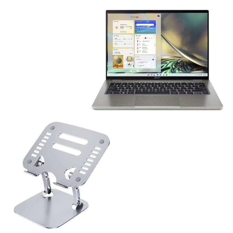 BoxWave Stand and Mount Compatible with Acer Spin 5 (SP514-51) - Executive VersaView Laptop Stand, Ergonomic Adjustable Viewing Angle Metallic Riser - Metallic Silver