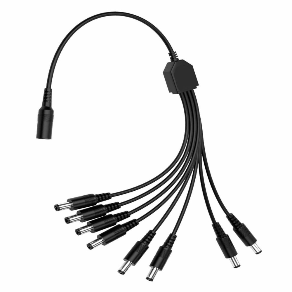 FITE ON 8CH 8 Channel Power Supply Splitter Compatible with BNC Security Cameras 1-8 Q-See Cable