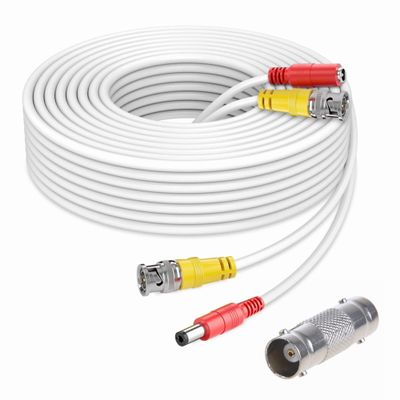 FITE ON White 150ft BNC Extension Cable Compatible with Q-See HD 1080P 2MP Security Camera QTH8092B