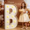 Tongjoy Marquee Letters 4 Feet Tall 4FT Large Light Up Letters B for Birthday Wedding Engagement Party Decorations Will You Marry Me Sign Yard Pre-Cut Foam Board view 1