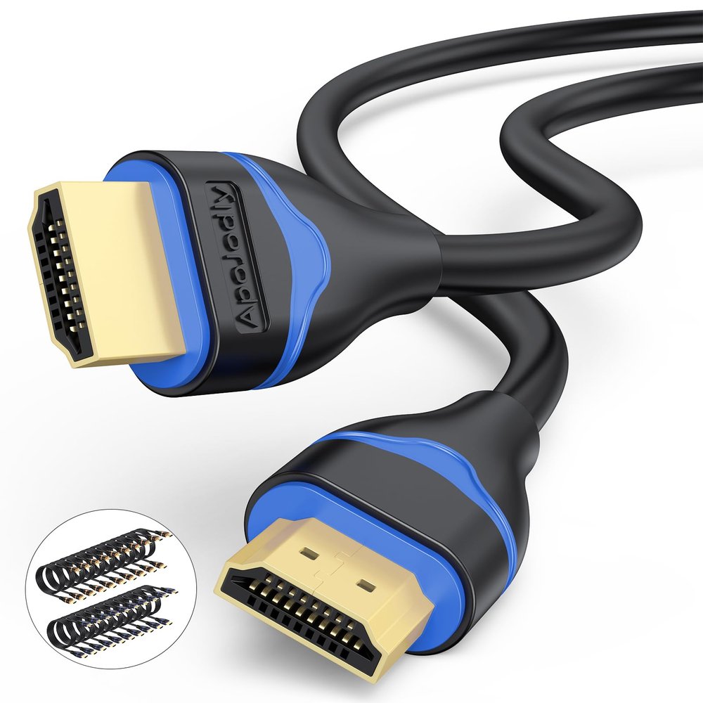 ApoJodly 4K HDMI Cable 6.6FT 20-Pack, HDMI to HDMI Cable High Speed HDMI Cord 2.0 Ultra HD 4K@60Hz, 2K@144Hz, HDR, 3D, Dolby, HDCP 2.2, ARC for PS5, PS4, HDTV, Monitor, Xbox, Blu-ray, Laptop