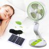 USB Desk Fan, 180 Solar Panel and USB Cable Chargeable Portable Fan Desk Cooling Cell Cooler and Light Collapsible Table Fan Adjustable Brightness and Angle with USB Cable for Better Cooling view 2