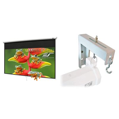 Elite Screens Manual B 80-INCH Projector Screen + Elite Screens 6" White Projector Screen L-Brackets