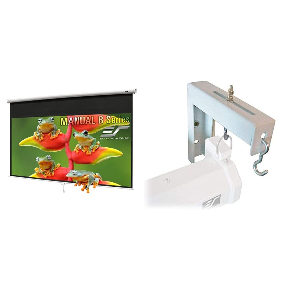 Elite Screens Manual B 80-INCH Projector Screen + Elite Screens 6" White Projector Screen L-Brackets