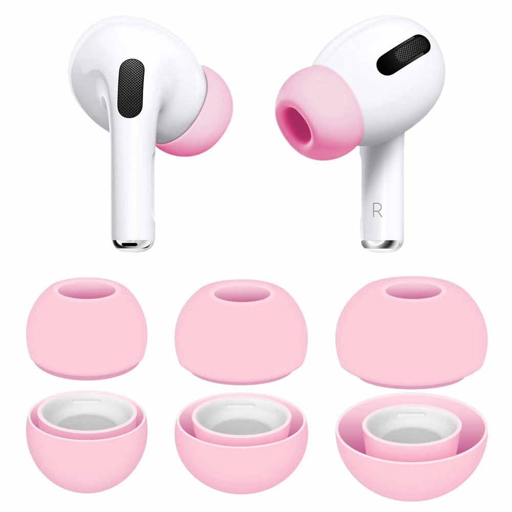 3 Pairs Compatible with AirPods Pro 1st 2nd Ear Tips Buds, Small Medium Large 3 Size Silicone Rubber Eartips Earbuds Gel Accessories Compatible with AirPods Pro 2 and 1st - S/M/L Rose Pink