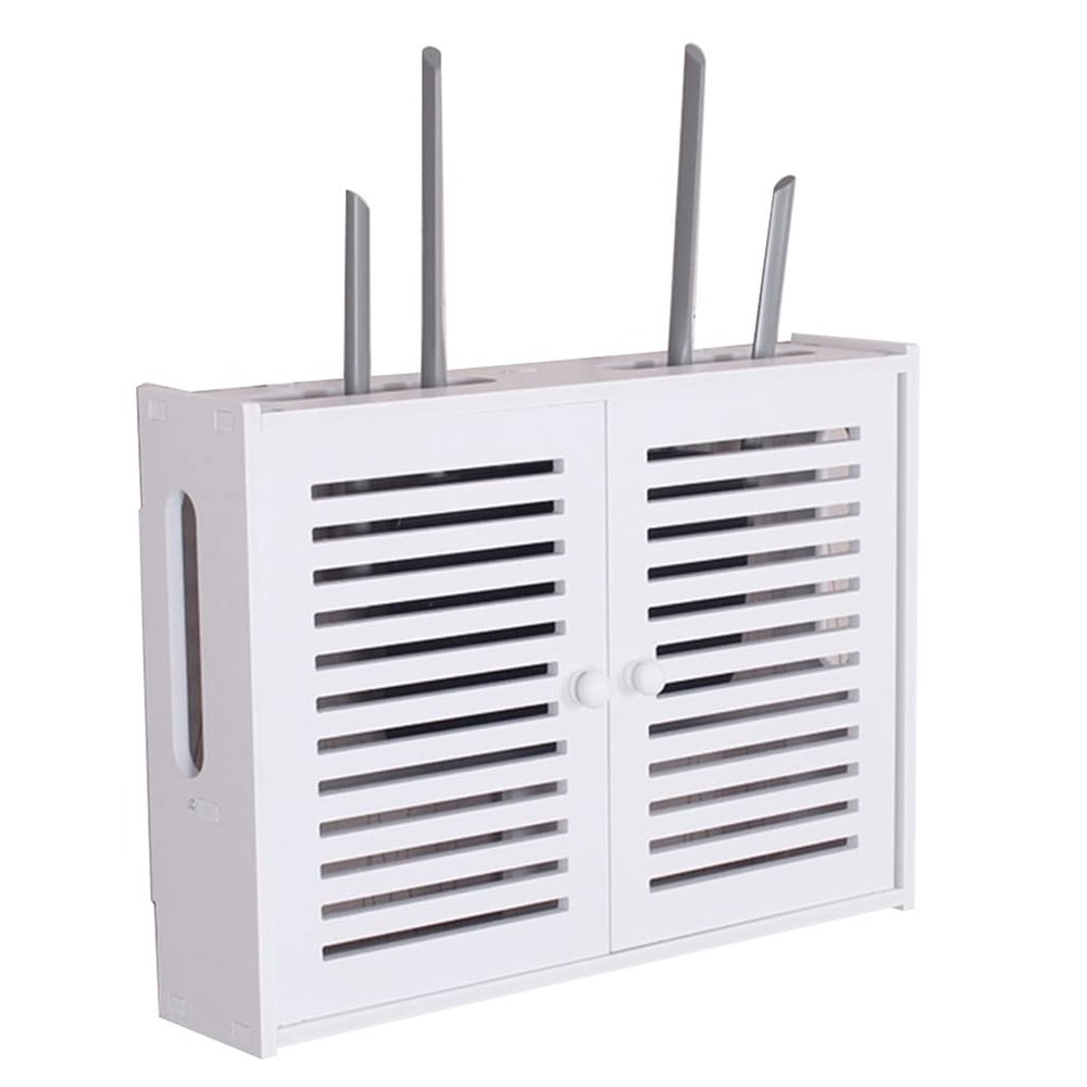 AAGAZA Router Storage Box WiFi Wireless Router Storage Box Wall Mounted TV Set Top Box TV Lower Row Socket Occlusion Box Simple Installation /302