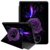 JANENFNA Case for Samsung Galaxy Tab A 8.0 Inch 2019 (SM-T290/T295), 360 Degree Rotating Swivel Stand PU Leather Case with Auto Sleep/Wake, Purple Rose Butterfly view 1