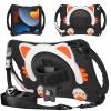 iPad 10.2 inch 9th 8th 7th Gen Case Child Protective Case with Shoulder Strap Portable with Pencil Holder 360 Rotatable Handle EVA Soft Silicone Back Cover for iPad Air3 Pro10.5Black+Orange view 1