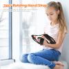 iPad 10.2 inch 9th 8th 7th Gen Case Child Protective Case with Shoulder Strap Portable with Pencil Holder 360 Rotatable Handle EVA Soft Silicone Back Cover for iPad Air3 Pro10.5Black+Orange view 3