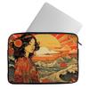 Abstract Sunset Mac Book Pro 16" Sleeve - Great Wave Laptop Sleeve - Japanese Mac Book Sleeve view 2