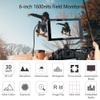 FEELWORLD LUT6E 6 Inch 1600nits 3D LUT Touch Screen DSLR Camera Field Monitor with Waveform VectorScope Histogram 4K HDMI Input Output 1920X1080 IPS Panel Attached Tilt Arm view 2